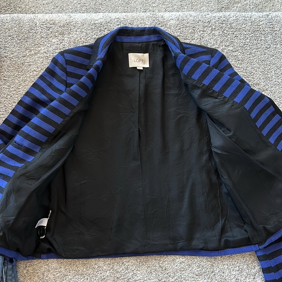 LOFT Blue & Black Stripe Blazer Jacket - Picture 6 of 8
